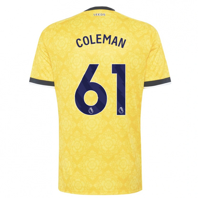 Danxen Barn Cian Coleman #61 Gul Vit Svart Bortatröja Matchtröjor 2026/27 Tröjor T-Tröja