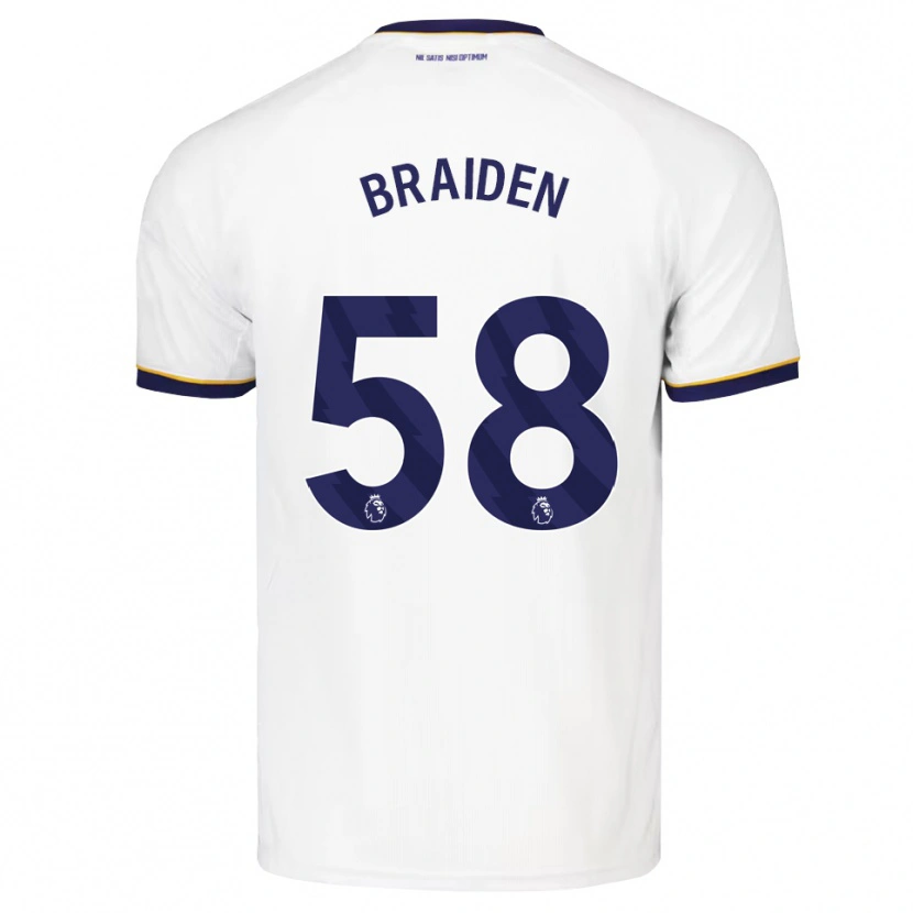 Danxen Barn Braiden Graham #58 Midnattsblå Vit Gul Bortatröja Matchtröjor 2026/27 Tröjor T-Tröja