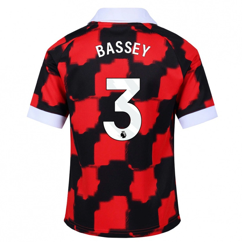Danxen Barn Calvin Bassey #3 Röd Vit Svart Bortatröja Matchtröjor 2026/27 Tröjor T-Tröja