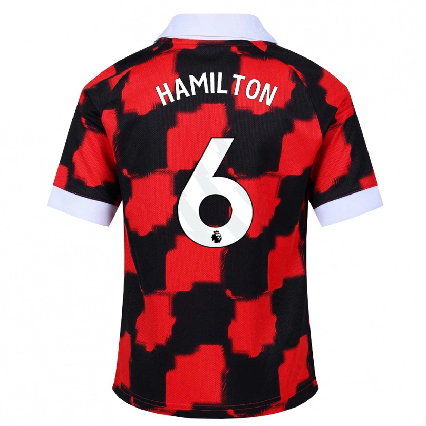 Danxen Barn Leo Hamilton #6 Röd Vit Svart Bortatröja Matchtröjor 2026/27 Tröjor T-Tröja