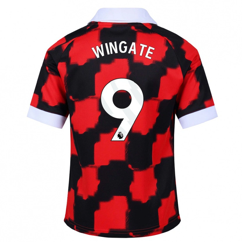 Danxen Barn Tom Wingate #9 Röd Vit Svart Bortatröja Matchtröjor 2026/27 Tröjor T-Tröja