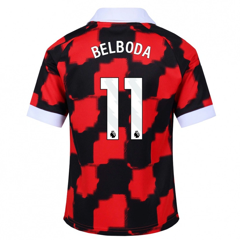 Danxen Barn Malachai Belboda #11 Röd Vit Svart Bortatröja Matchtröjor 2026/27 Tröjor T-Tröja