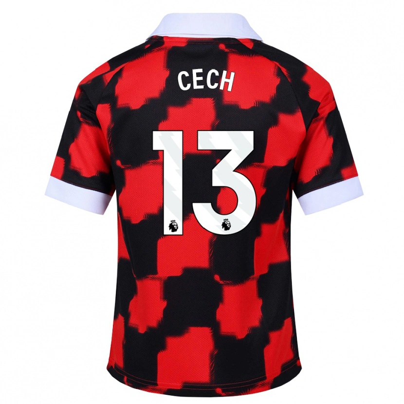 Danxen Barn Damian Cech #13 Röd Vit Svart Bortatröja Matchtröjor 2026/27 Tröjor T-Tröja