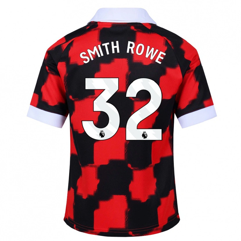 Danxen Barn Emile Smith Rowe #32 Röd Vit Svart Bortatröja Matchtröjor 2026/27 Tröjor T-Tröja