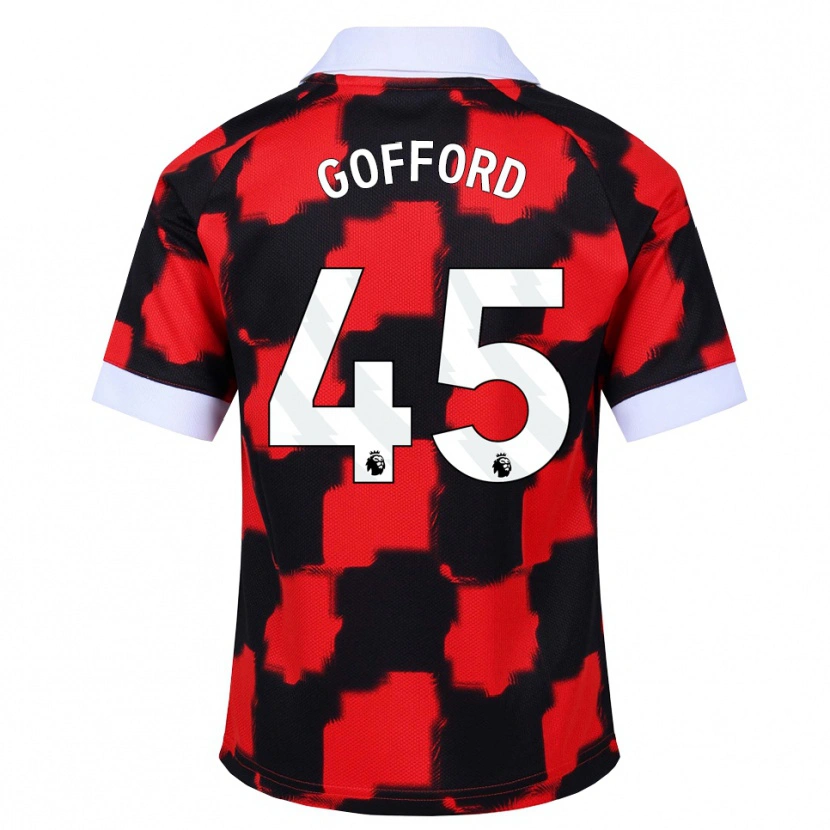 Danxen Barn Oliver Gofford #45 Röd Vit Svart Bortatröja Matchtröjor 2026/27 Tröjor T-Tröja