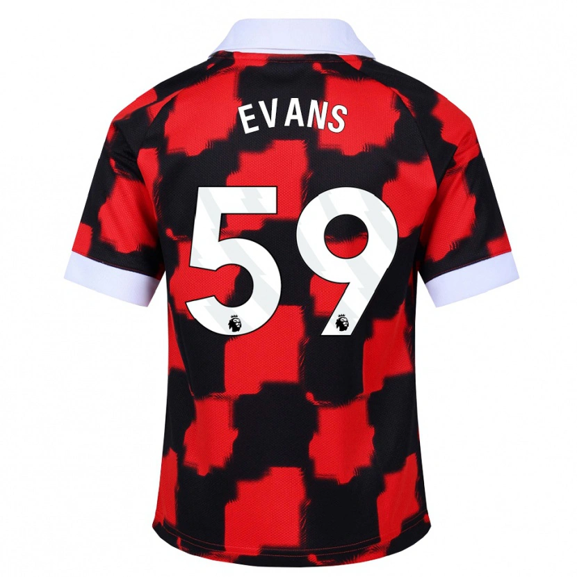 Danxen Barn Aidan Evans #59 Röd Vit Svart Bortatröja Matchtröjor 2026/27 Tröjor T-Tröja