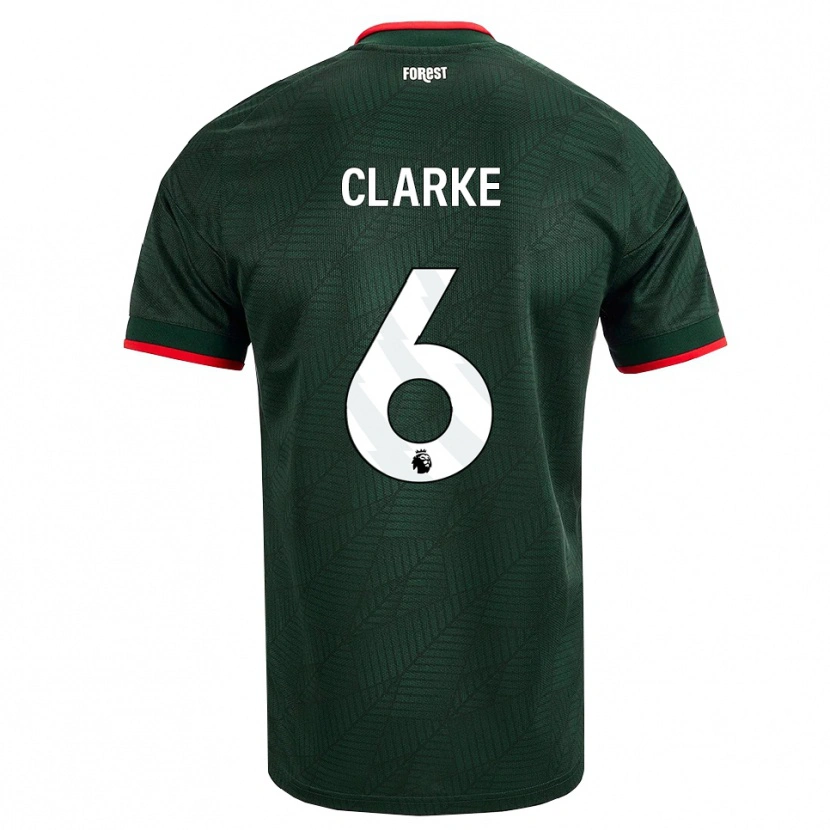 Danxen Barn Kristian Clarke #6 Mörk Grön Röd Bortatröja Matchtröjor 2026/27 Tröjor T-Tröja