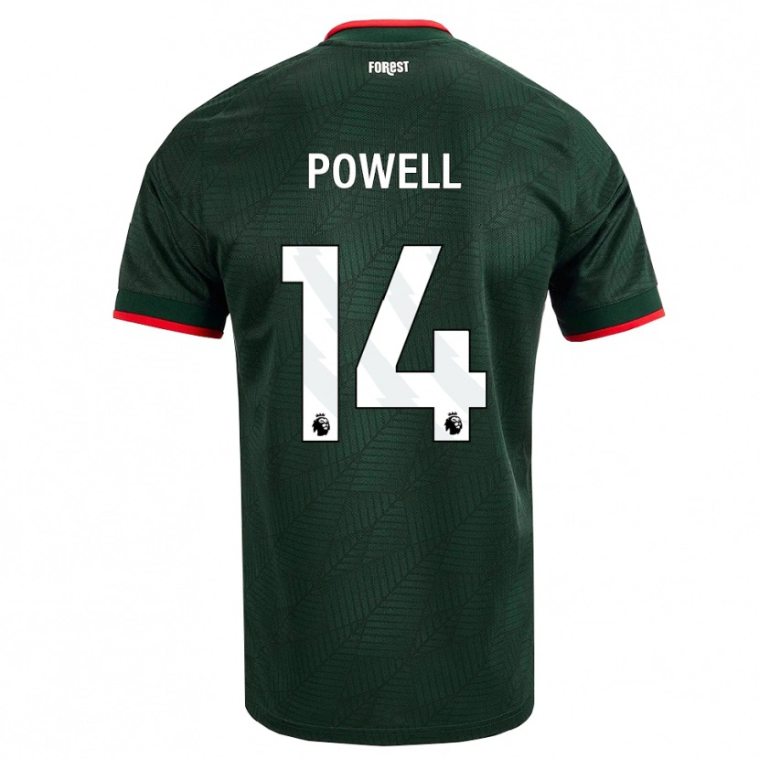 Danxen Barn Jayden Powell #14 Mörk Grön Röd Bortatröja Matchtröjor 2026/27 Tröjor T-Tröja