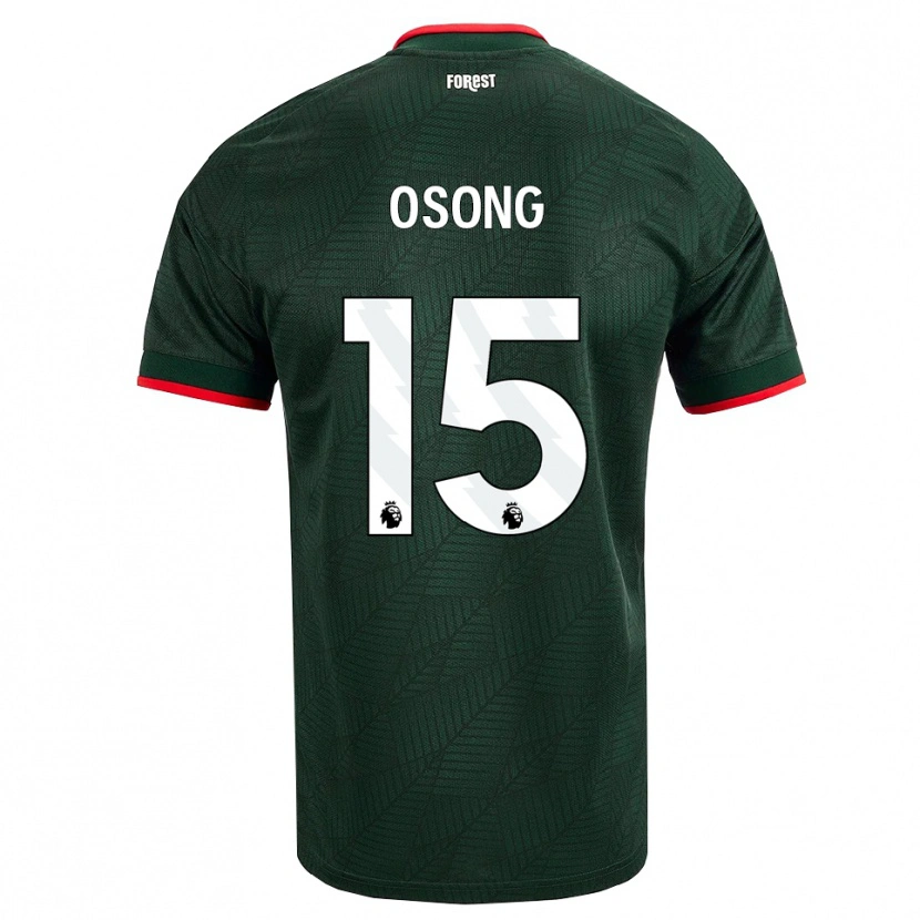 Danxen Barn Detlef Esapa Osong #15 Mörk Grön Röd Bortatröja Matchtröjor 2026/27 Tröjor T-Tröja