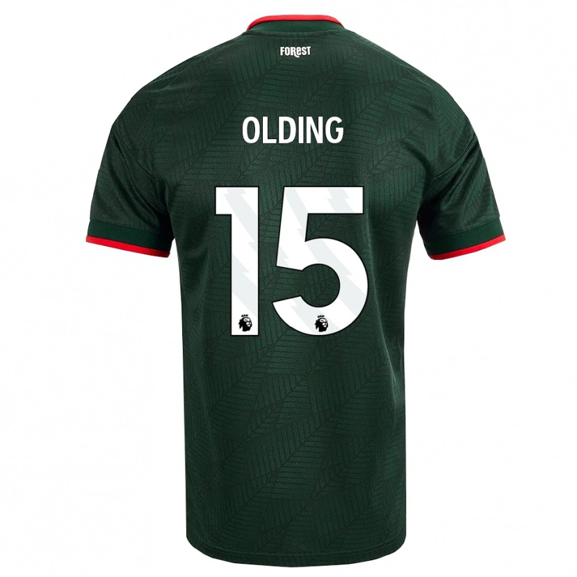 Danxen Barn Hollie Olding #15 Mörk Grön Röd Bortatröja Matchtröjor 2026/27 Tröjor T-Tröja