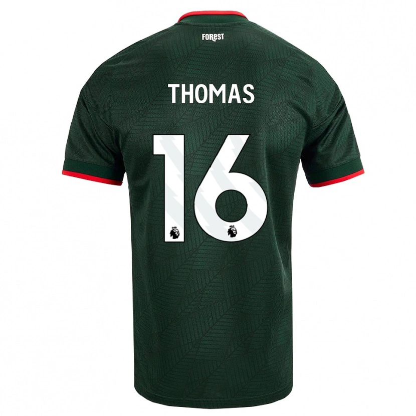 Danxen Barn Tyrese Thomas #16 Mörk Grön Röd Bortatröja Matchtröjor 2026/27 Tröjor T-Tröja