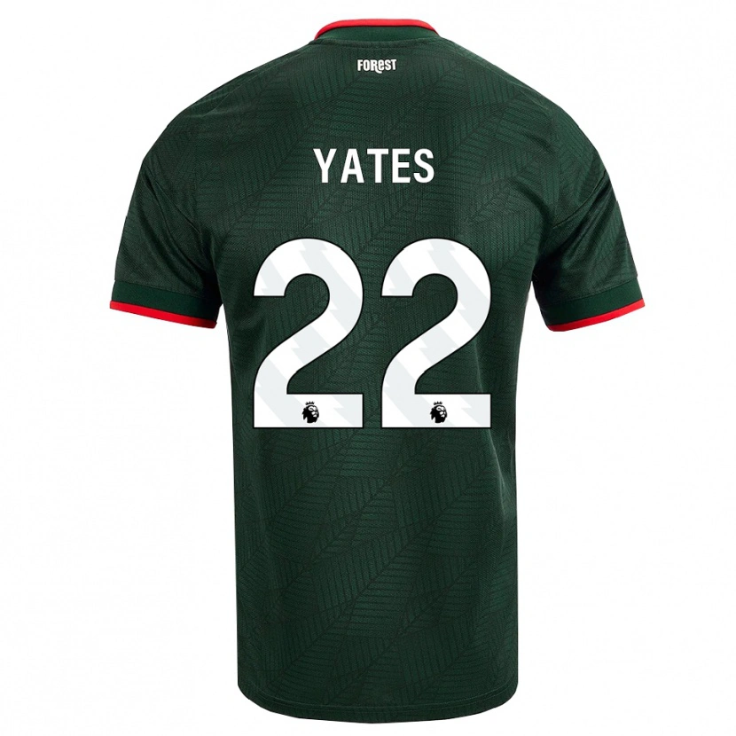 Danxen Barn Ryan Yates #22 Mörk Grön Röd Bortatröja Matchtröjor 2026/27 Tröjor T-Tröja