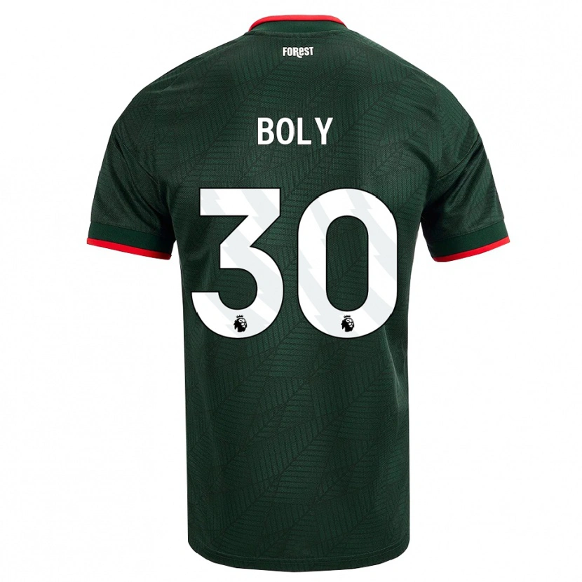Danxen Barn Willy Boly #30 Mörk Grön Röd Bortatröja Matchtröjor 2026/27 Tröjor T-Tröja