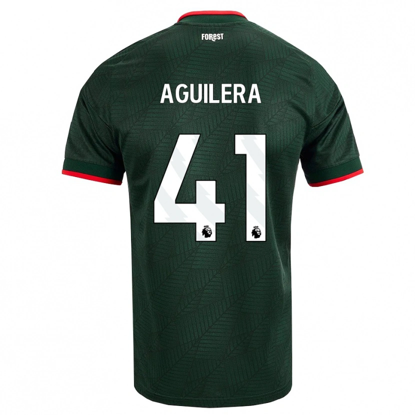 Danxen Barn Brandon Aguilera #41 Mörk Grön Röd Bortatröja Matchtröjor 2026/27 Tröjor T-Tröja