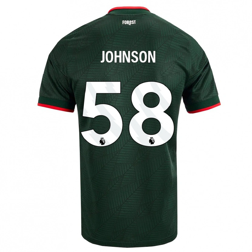 Danxen Barn Pharrell Johnson #58 Mörk Grön Röd Bortatröja Matchtröjor 2026/27 Tröjor T-Tröja