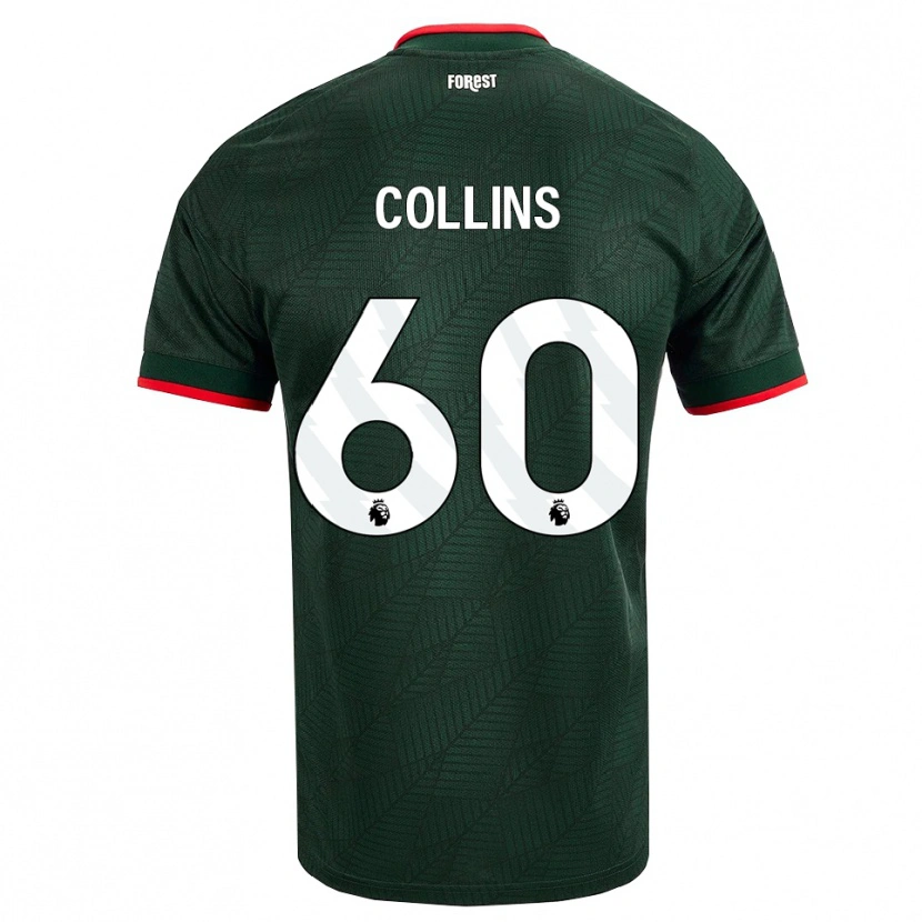 Danxen Barn Sam Collins #60 Mörk Grön Röd Bortatröja Matchtröjor 2026/27 Tröjor T-Tröja