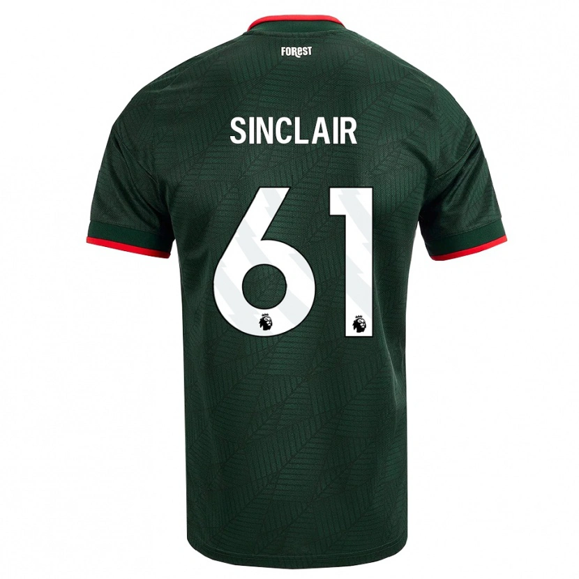 Danxen Barn Jimmy Sinclair #61 Mörk Grön Röd Bortatröja Matchtröjor 2026/27 Tröjor T-Tröja