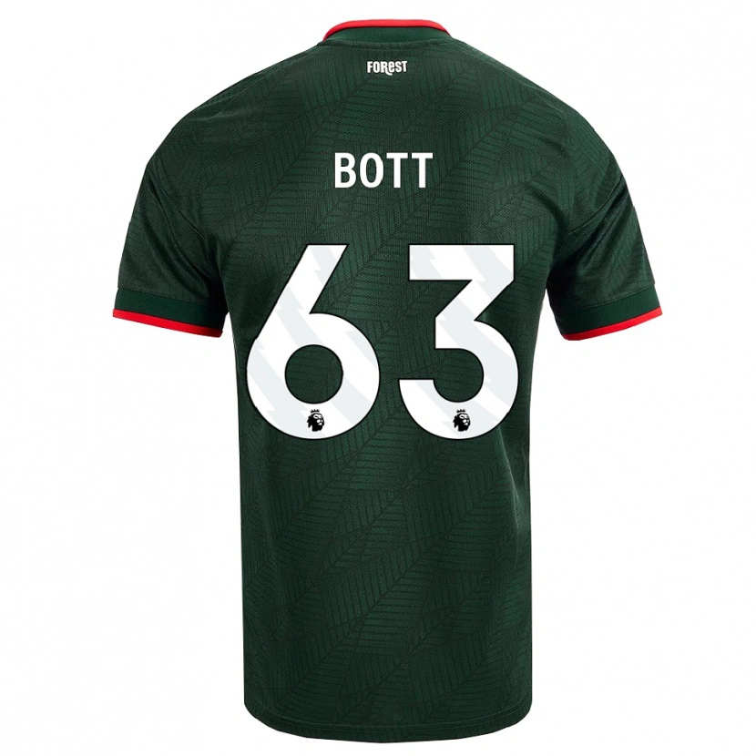 Danxen Barn Aaron Bott #63 Mörk Grön Röd Bortatröja Matchtröjor 2026/27 Tröjor T-Tröja