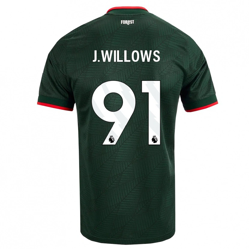 Danxen Barn Jordan Willows #91 Mörk Grön Röd Bortatröja Matchtröjor 2026/27 Tröjor T-Tröja