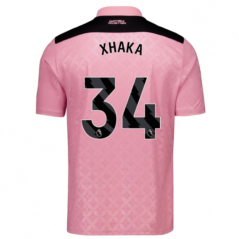 Danxen Barn Granit Xhaka #34 Ljusrosa Svart Bortatröja Matchtröjor 2026/27 Tröjor T-Tröja