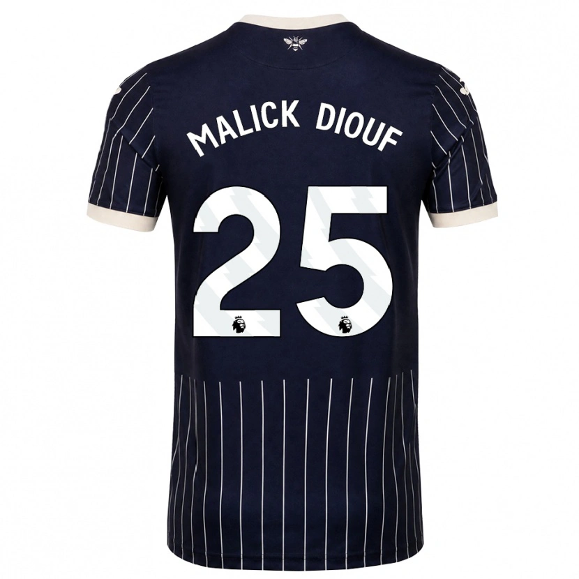 Danxen Barn El Hadji Malick Diouf #25 Svart Vit Bortatröja Matchtröjor 2026/27 Tröjor T-Tröja