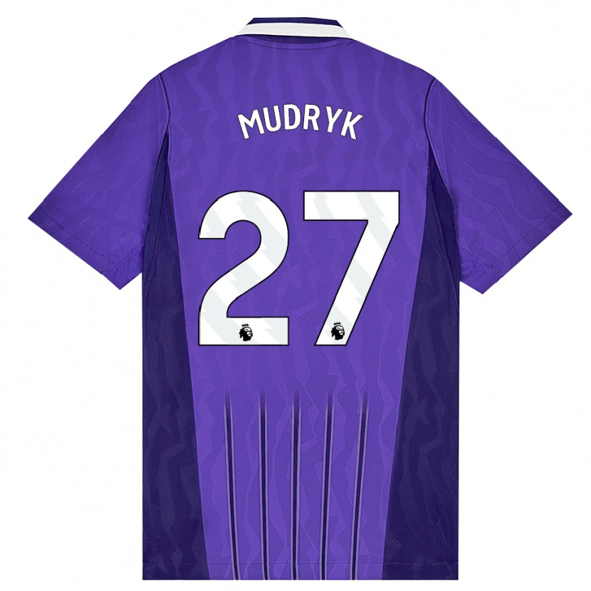 Danxen Barn Mykhaylo Mudryk #27 Lila Vit Tredjesatsen Matchtröjor 2026/27 Tröjor T-Tröja