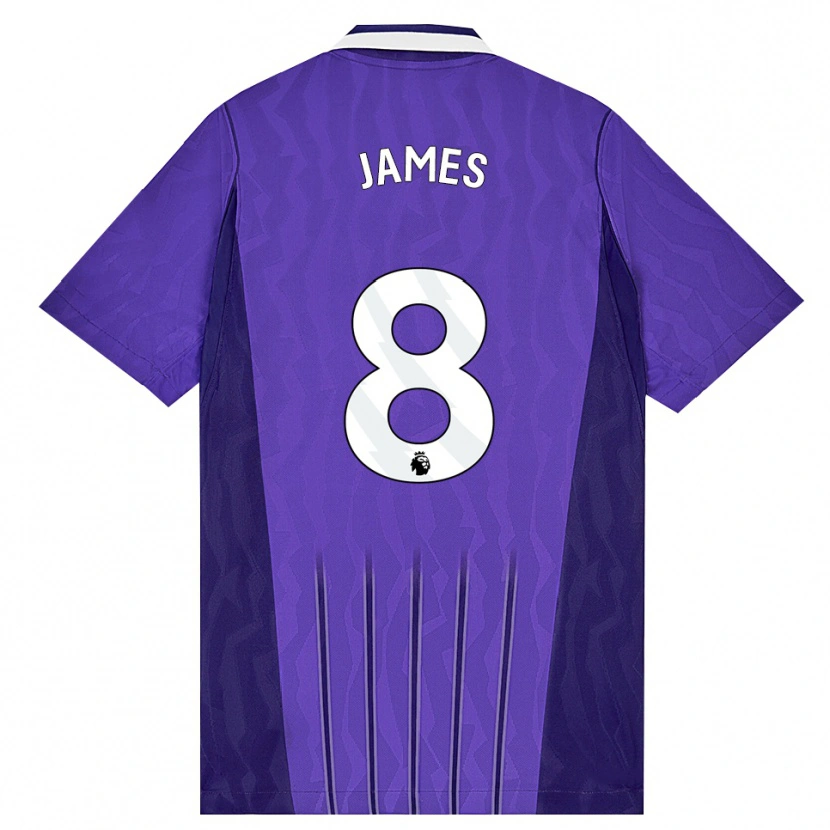 Danxen Barn Angharad James #8 Lila Vit Tredjesatsen Matchtröjor 2026/27 Tröjor T-Tröja