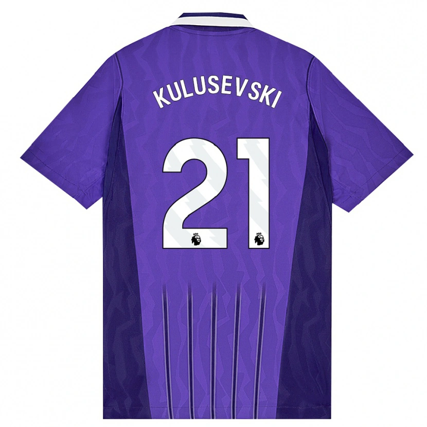 Danxen Barn Dejan Kulusevski #21 Lila Vit Tredjesatsen Matchtröjor 2026/27 Tröjor T-Tröja
