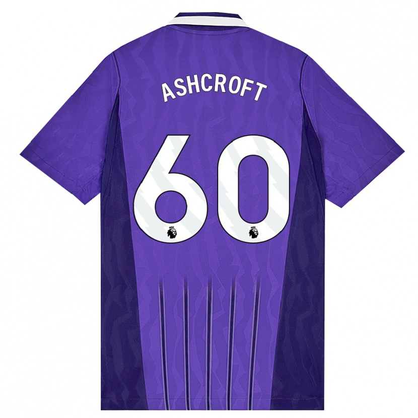 Danxen Barn Tyrell Ashcroft #60 Lila Vit Tredjesatsen Matchtröjor 2026/27 Tröjor T-Tröja