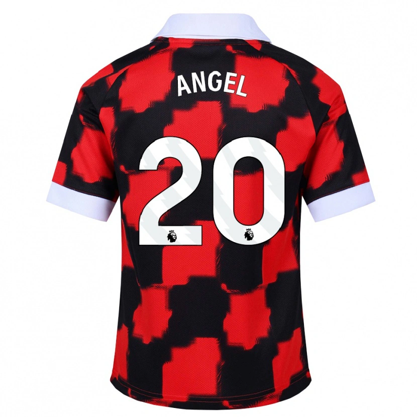 Danxen Barn Manuel Ángel #20 Röd Vit Svart Bortatröja Matchtröjor 2026/27 Tröjor T-Tröja