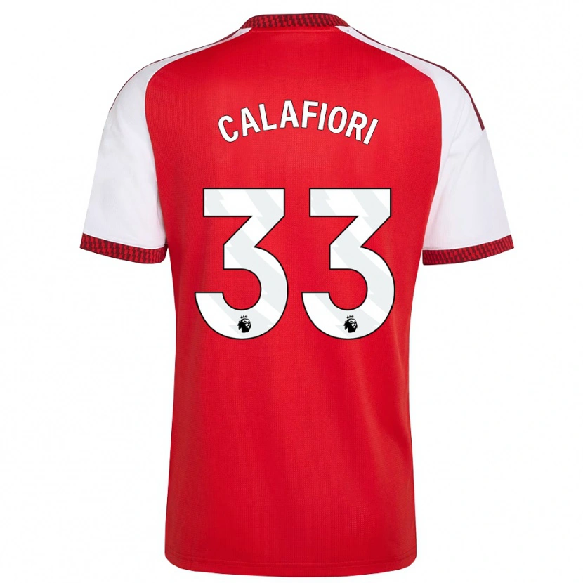 Danxen Män Riccardo Calafiori #33 Röd Vit Svart Hemmatröja Matchtröjor 2026/27 Tröjor T-Tröja