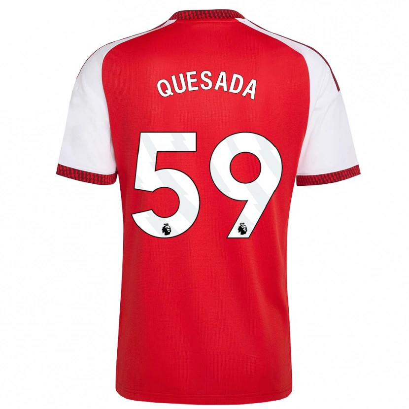 Danxen Män Elián Quesada #59 Röd Vit Svart Hemmatröja Matchtröjor 2026/27 Tröjor T-Tröja