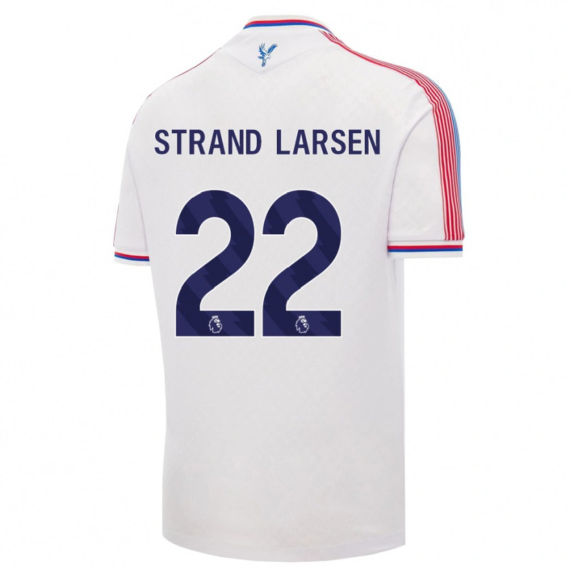 Danxen Män Jørgen Strand Larsen #22 Vit Röd Blå Hemmatröja Matchtröjor 2026/27 Tröjor T-Tröja