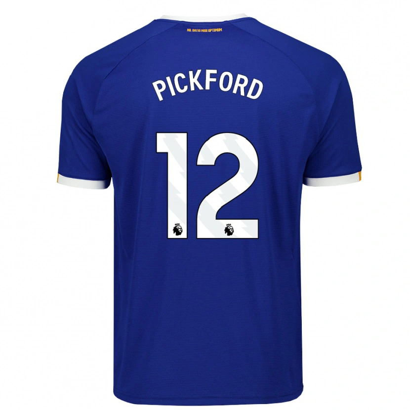 Danxen Män Jordan Pickford #12 Blå Vit Gul Hemmatröja Matchtröjor 2026/27 Tröjor T-Tröja