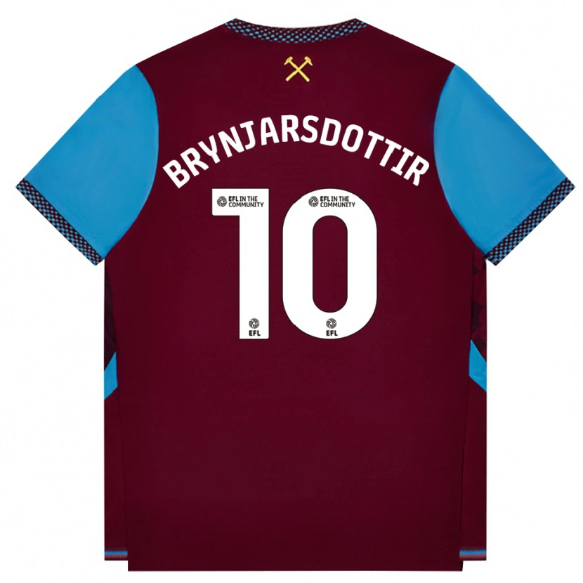 Danxen Män Dagný Brynjarsdóttir #10 Vinröd Kornblå Hemmatröja Matchtröjor 2026/27 Tröjor T-Tröja