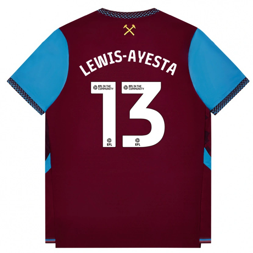 Danxen Män Felix Lewis-Ayesta #13 Vinröd Kornblå Hemmatröja Matchtröjor 2026/27 Tröjor T-Tröja