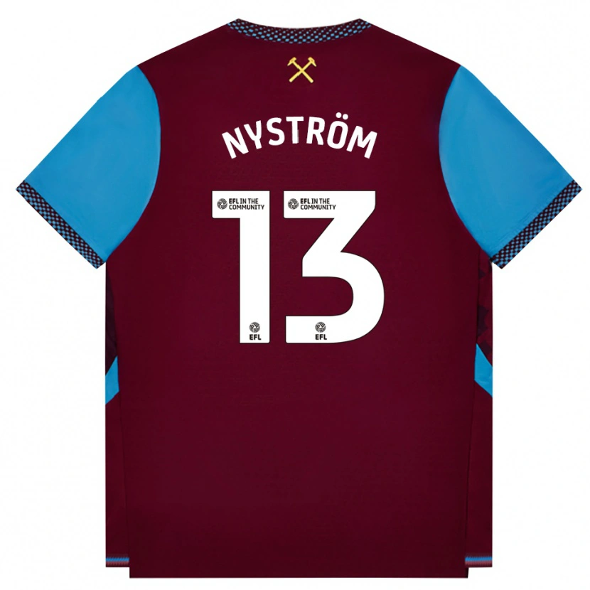 Danxen Män Eva Nyström #13 Vinröd Kornblå Hemmatröja Matchtröjor 2026/27 Tröjor T-Tröja