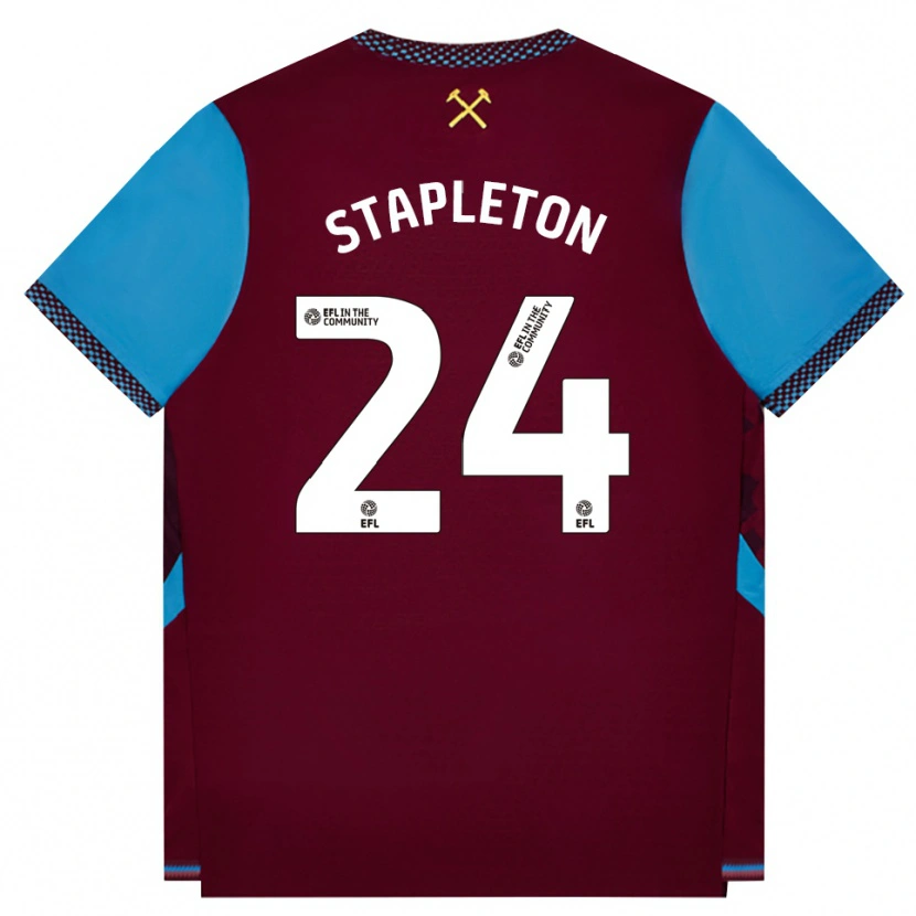 Danxen Män Jessie Stapleton #24 Vinröd Kornblå Hemmatröja Matchtröjor 2026/27 Tröjor T-Tröja