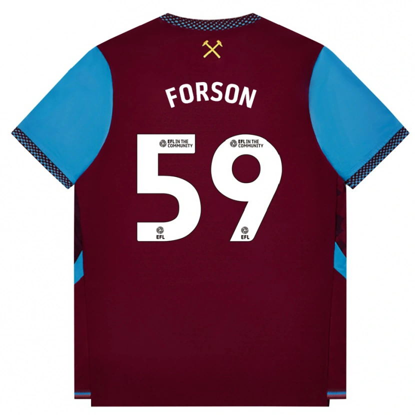 Danxen Män Keenan Forson #59 Vinröd Kornblå Hemmatröja Matchtröjor 2026/27 Tröjor T-Tröja