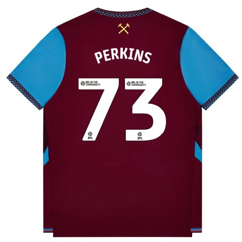 Danxen Män Vinnie Perkins #73 Vinröd Kornblå Hemmatröja Matchtröjor 2026/27 Tröjor T-Tröja