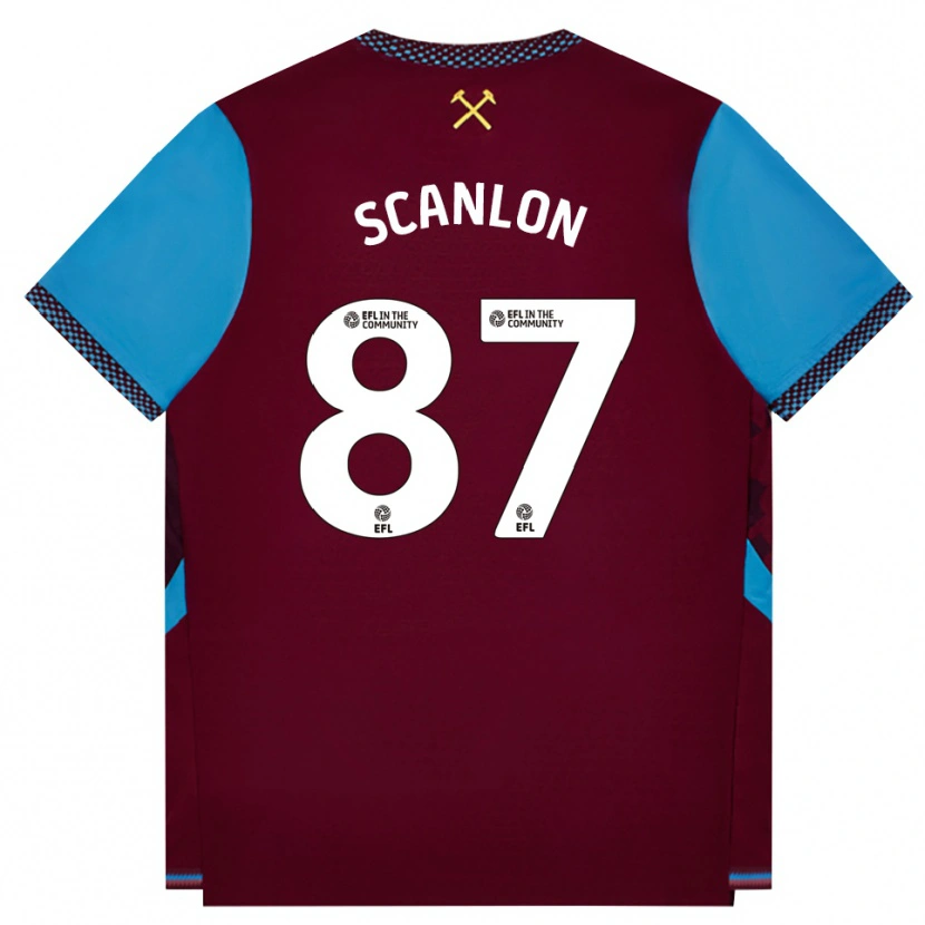 Danxen Män Joe Scanlon #87 Vinröd Kornblå Hemmatröja Matchtröjor 2026/27 Tröjor T-Tröja