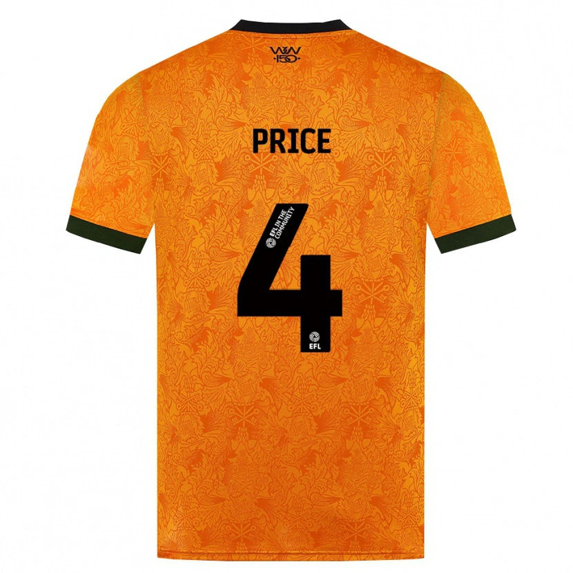 Danxen Män Anna Price #4 Orange Svart Hemmatröja Matchtröjor 2026/27 Tröjor T-Tröja