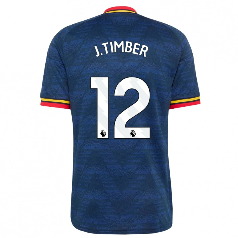 Danxen Män Jurriën Timber #12 Midnattsblå Gul Röd Bortatröja Matchtröjor 2026/27 Tröjor T-Tröja