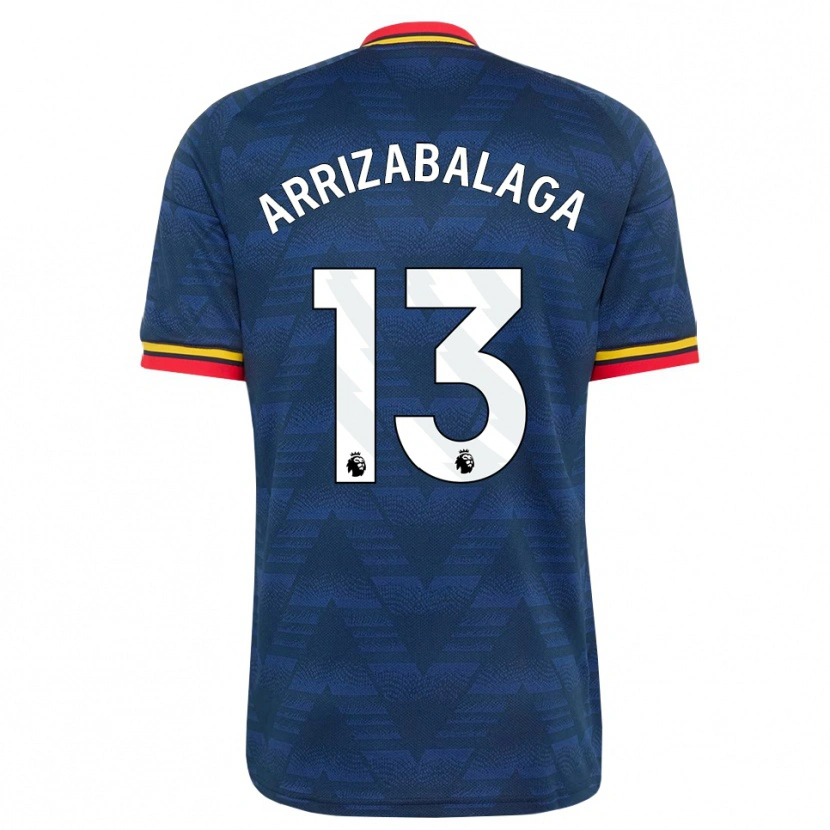 Danxen Män Kepa Arrizabalaga #13 Midnattsblå Gul Röd Bortatröja Matchtröjor 2026/27 Tröjor T-Tröja