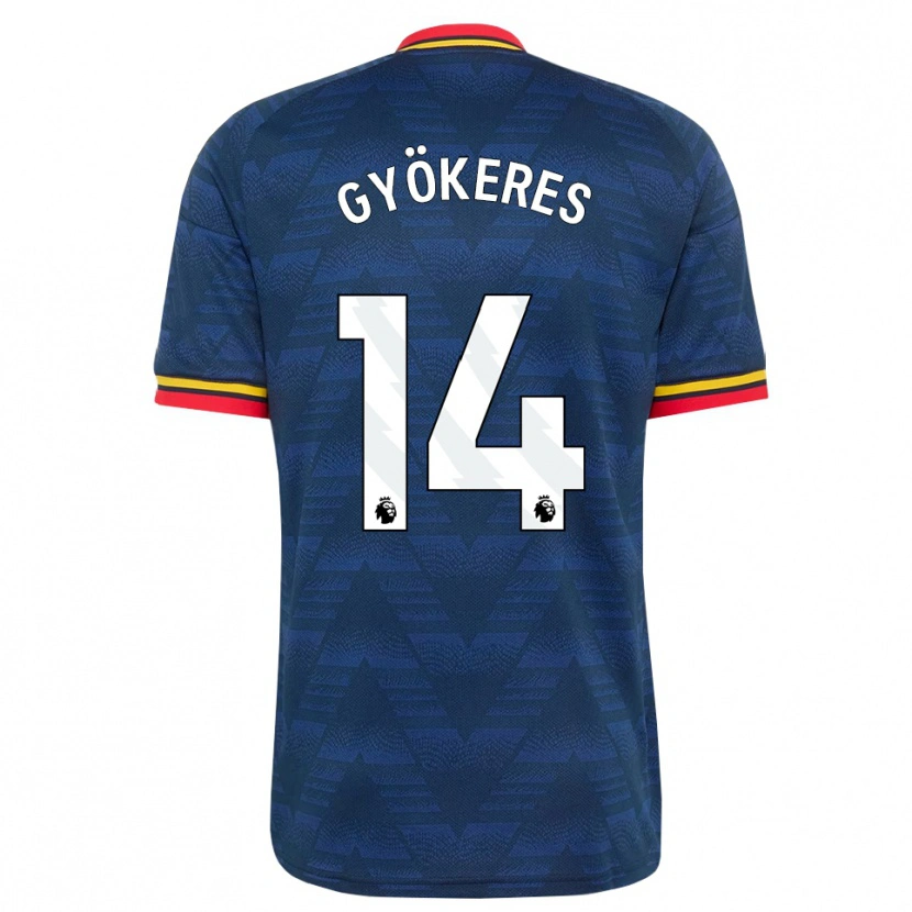 Danxen Män Viktor Gyökeres #14 Midnattsblå Gul Röd Bortatröja Matchtröjor 2026/27 Tröjor T-Tröja
