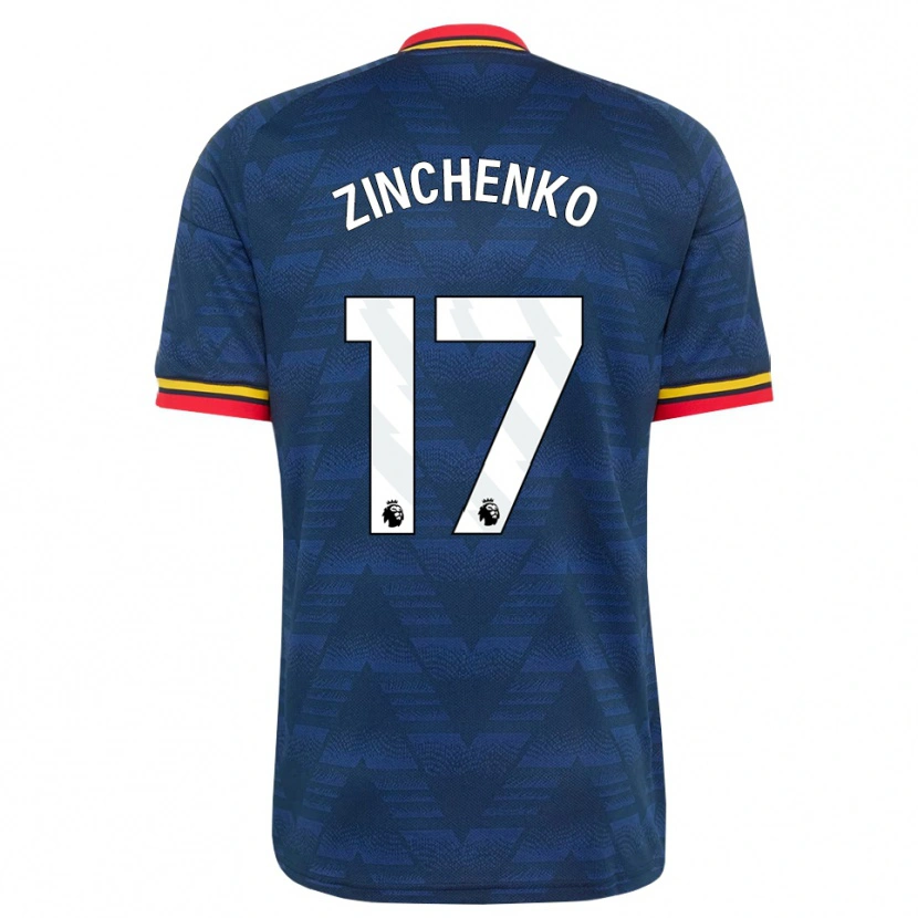Danxen Män Oleksandr Zinchenko #17 Midnattsblå Gul Röd Bortatröja Matchtröjor 2026/27 Tröjor T-Tröja