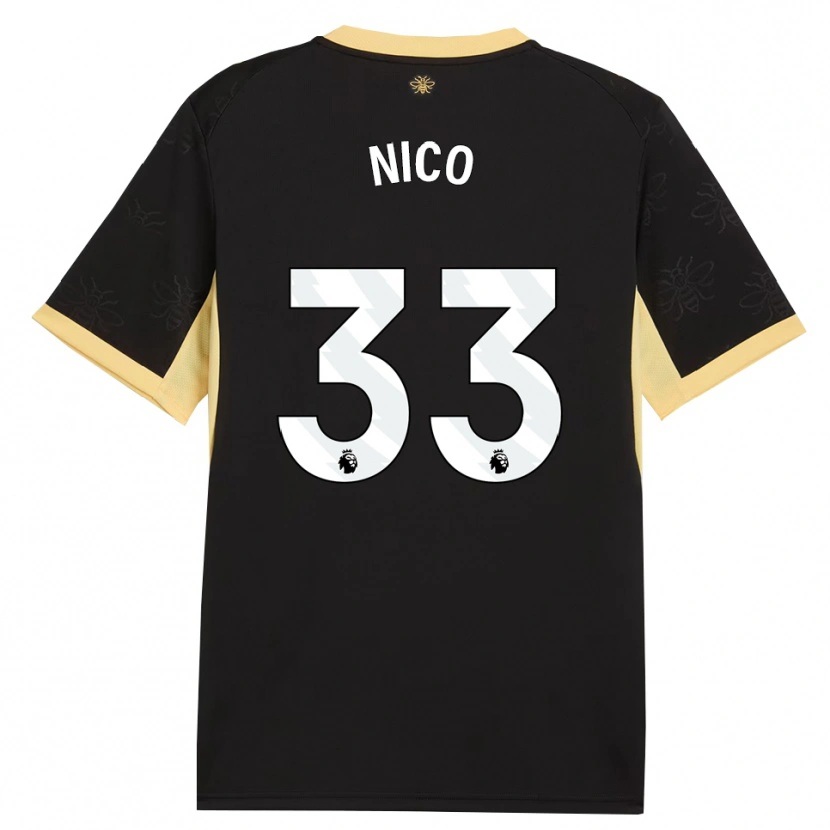 Danxen Män Nico O'reilly #33 Svart Gul Bortatröja Matchtröjor 2026/27 Tröjor T-Tröja