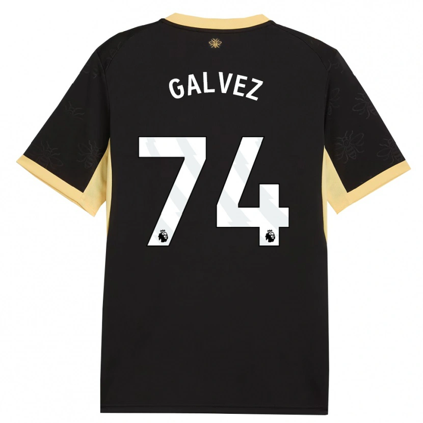 Danxen Män Tomas Galvez #74 Svart Gul Bortatröja Matchtröjor 2026/27 Tröjor T-Tröja