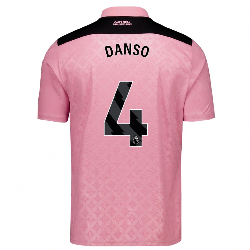 Danxen Män Kevin Danso #4 Ljusrosa Svart Bortatröja Matchtröjor 2026/27 Tröjor T-Tröja