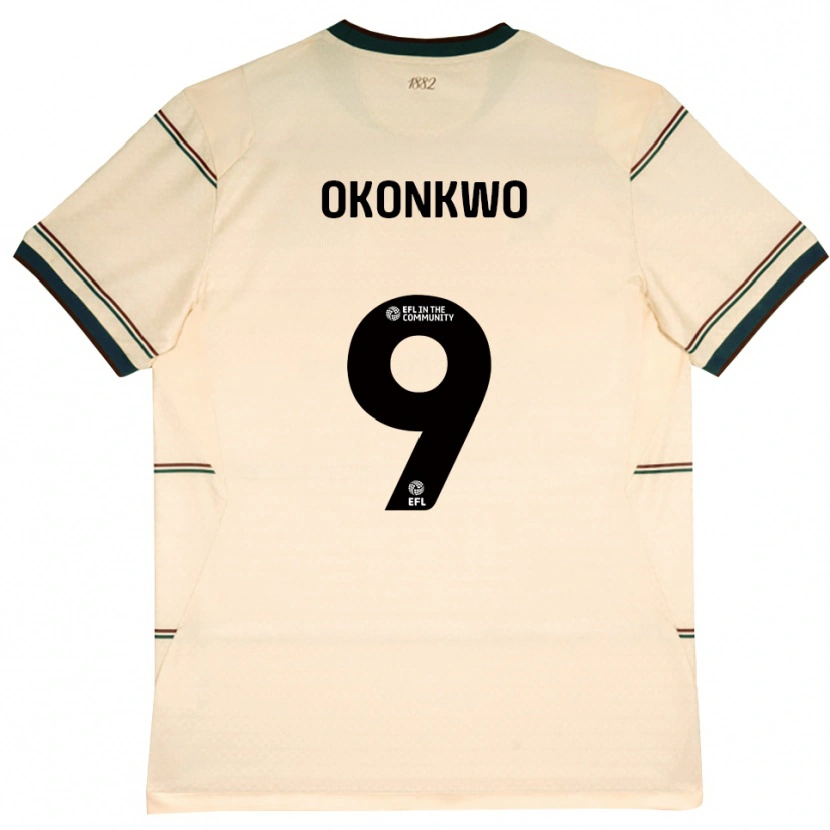 Danxen Män Destiny Okonkwo #9 Beige Vinröd Bortatröja Matchtröjor 2026/27 Tröjor T-Tröja